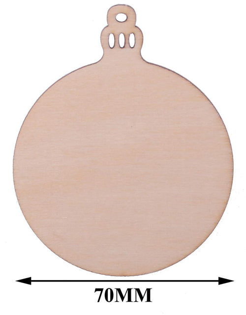 Load image into Gallery viewer, Pack of 50 Wooden Crafts to Paint Christmas Tree Hanging Ornaments Unfinished Wood Cutouts Christmas Decoration DIY Crafts (Wooden round Cutouts)
