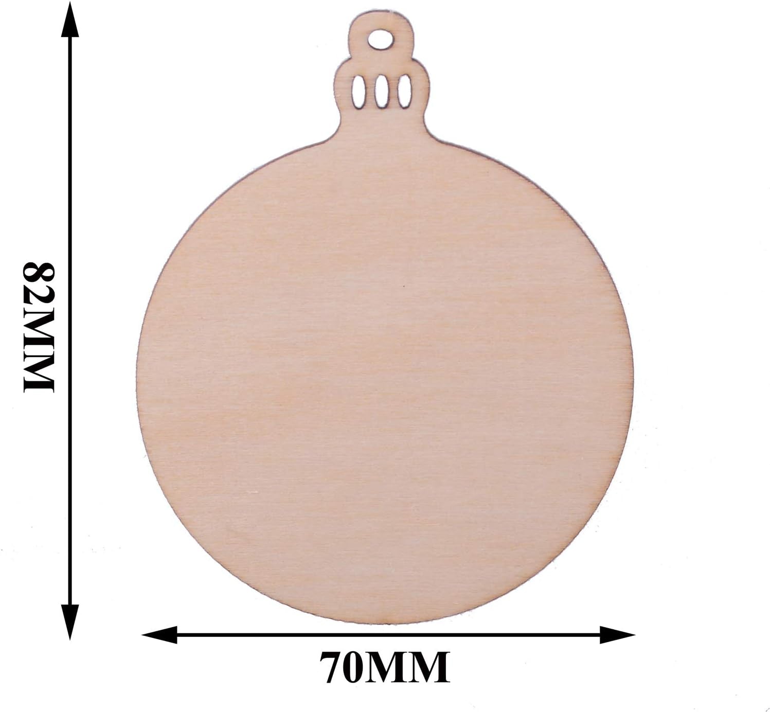 Pack of 50 Wooden Crafts to Paint Christmas Tree Hanging Ornaments Unfinished Wood Cutouts Christmas Decoration DIY Crafts (Wooden round Cutouts)