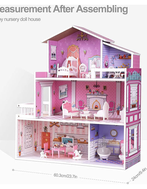 Load image into Gallery viewer, Victoria Wooden Dollhouse for Kids Furniture Preschool Dollhouse House Toy for Toddlers Girls
