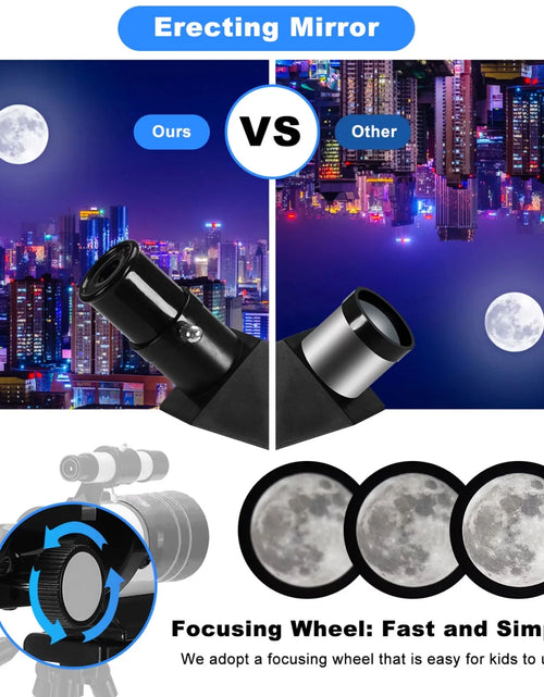 Load image into Gallery viewer, Telescope for Adults Astronomy, 300/70 Portable Refractor Telescope (15X-150X) with a Phone Adapter &amp; Adjustable Tripod for Kids Astronomy Beginners, Xmas Birthday Gifts for Adults Kids
