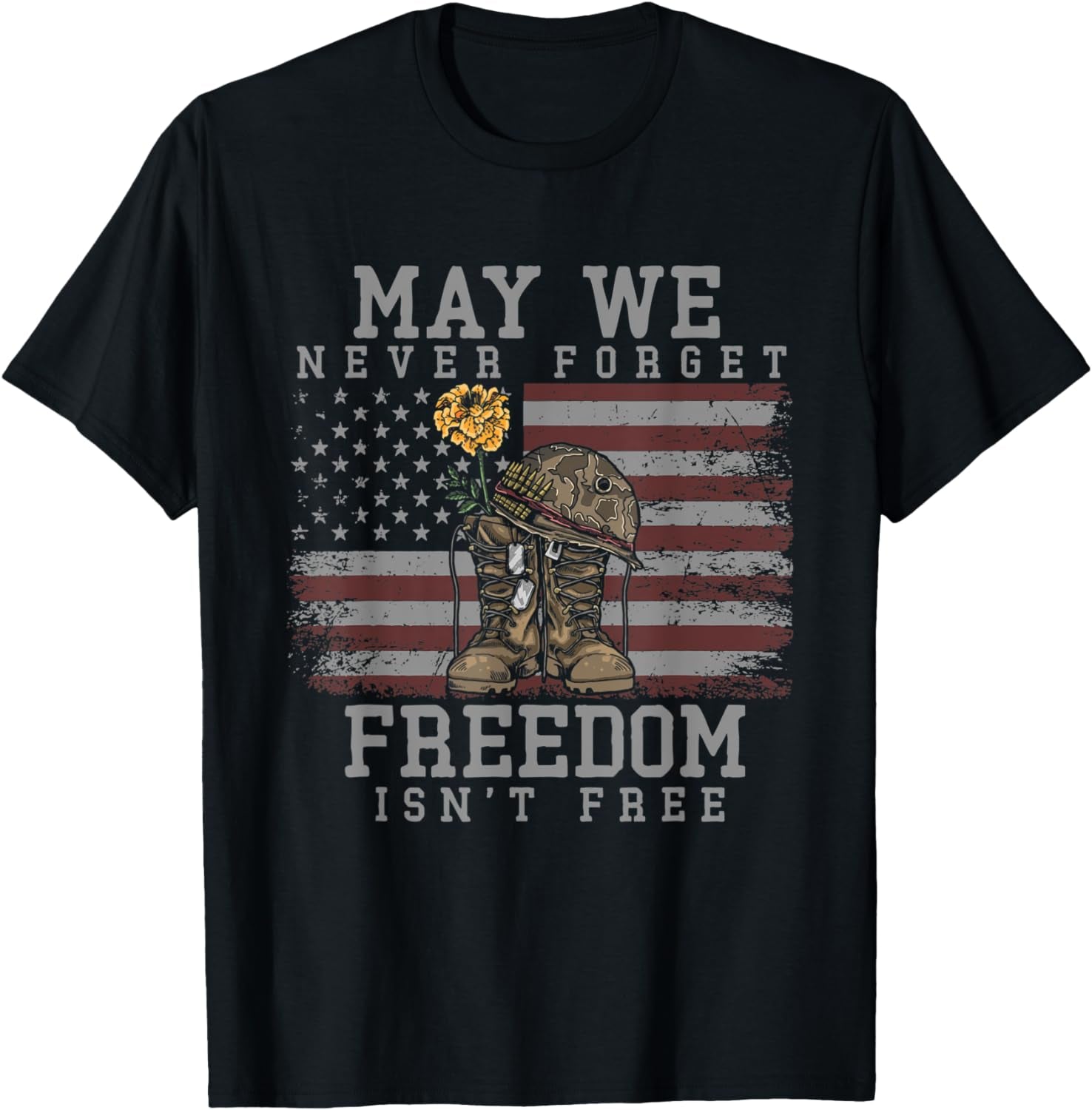 USA Flag Patriotic American Soldier Veterans Day T-Shirt