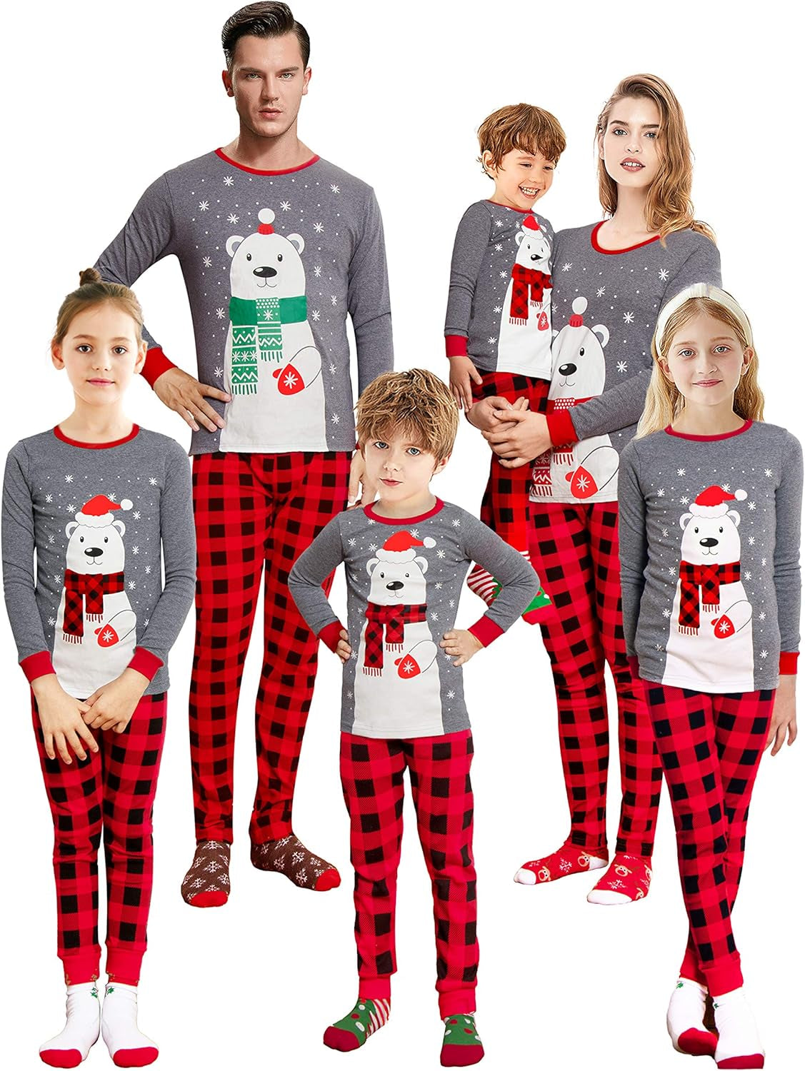 Christmas Family Matching Red Holiday Pajama PJ Sets