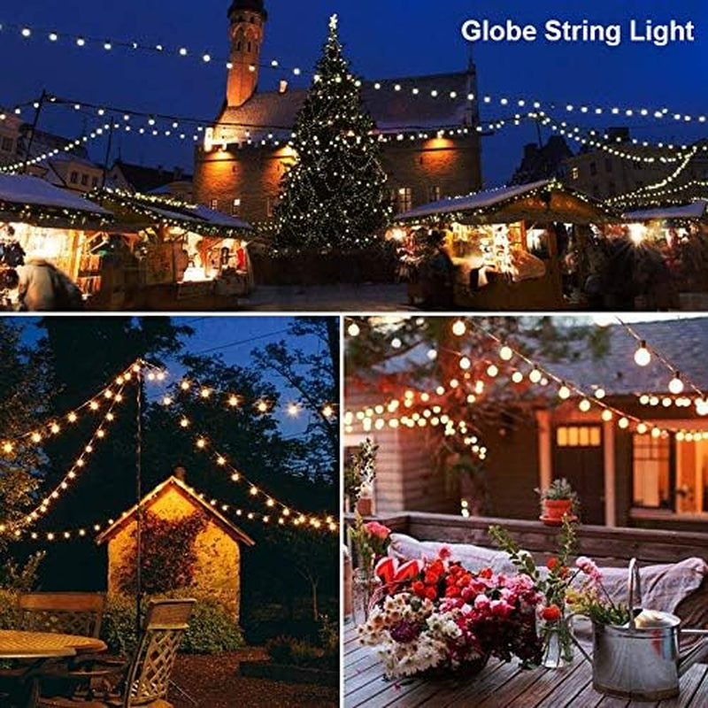 Globe Outdoor String Lights, 97FT Patio String Light with 49 G40 Clear Glass LED Bulbs(1 Spare), Waterproof Hanging Lights String for outside Backyard, Porch, Bistro, Party, Garden Gathering