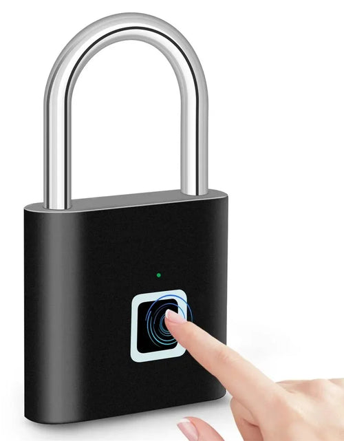 Load image into Gallery viewer, Keyless USB Charging Fingerprint Lock Smart Padlock Waterproof Door Lock 0.2Sec Unlock Portable Anti-Theft Padlock Zinc
