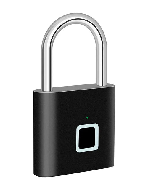 Load image into Gallery viewer, Keyless USB Charging Fingerprint Lock Smart Padlock Waterproof Door Lock 0.2Sec Unlock Portable Anti-Theft Padlock Zinc
